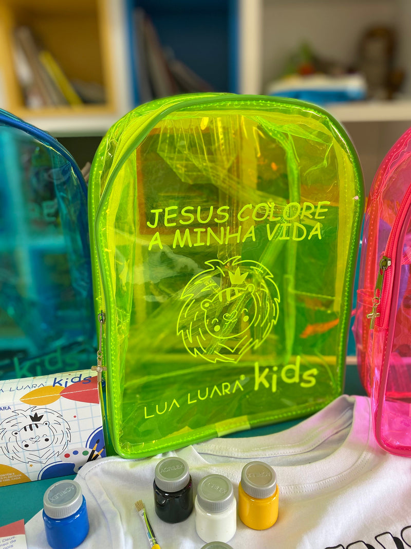 Kit de pintura infantil mochila Verde Neon