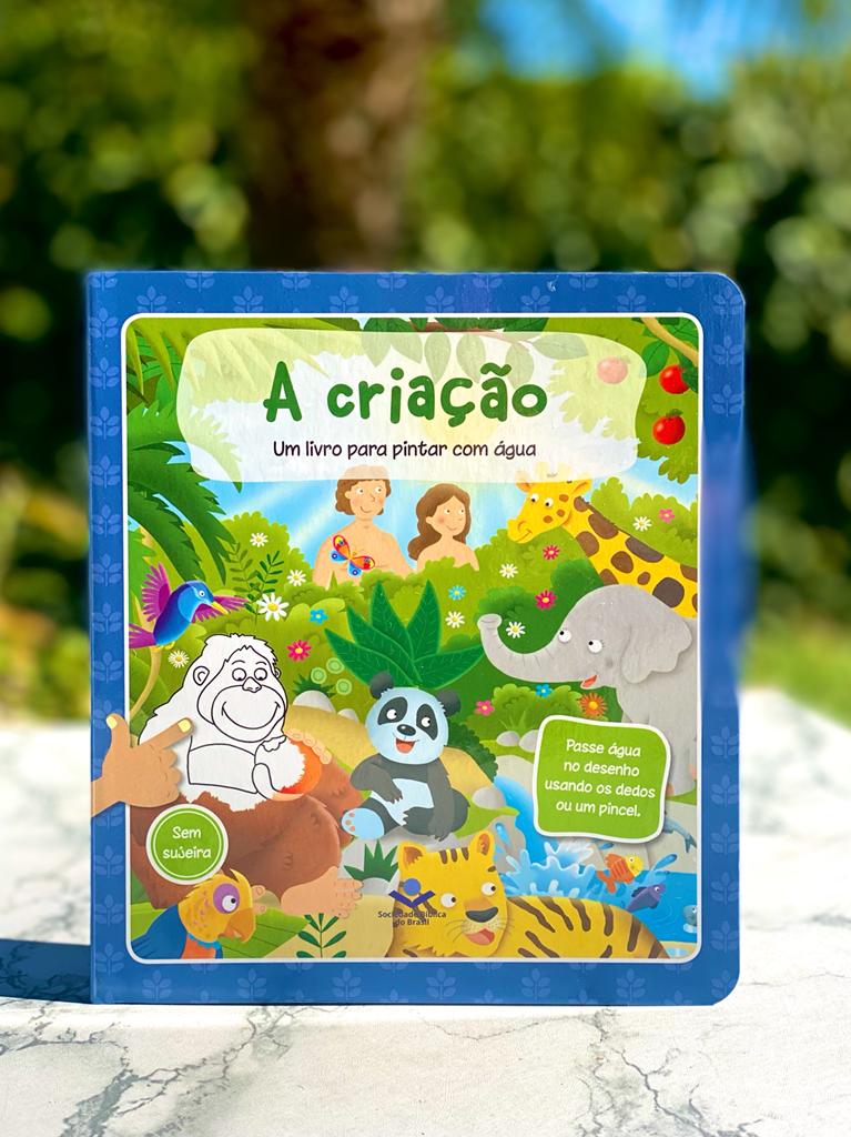 Livro Infantil Capa Dura Para Pintar Com Água - A Criação - PRONTA ENTREGA